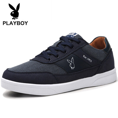 

Playboy PLAYBOY fashion sports casual shoes mens low-top tie wild DA71001 dark blue 44