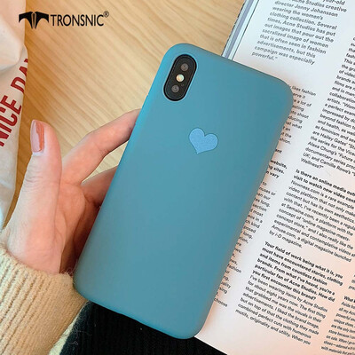 

TRONSNIC Love Heart Phone Case for iPhone X XS Luxury Matte Pink Yellow Case Purple Silicone Cover