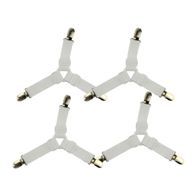 

4PCS White Adjustable Triangle Bed Sheet Fasteners