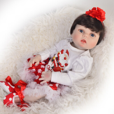 

New Arrival 57 cm Full Silicone White Skin Reborn Baby Girl 23 Inch Realistic Russian Babies Reborn Doll Fashion kids Xmas Gifts