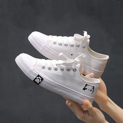 

Rolccgio Hellow Kitty Women Canvas Shoes Cute Single Shoe white Shoe