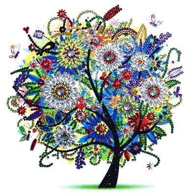 

DIY Diamond Painting Cross Stitch Four Season Tree Shiny Colorful Embroidery Round 5D Diamond 3030cm