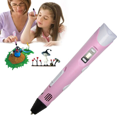 

3D Printing Pen Adjustable Speed & Temperature LED Display ABS Pen Holder with 1 Roll 10m PLA Filament for Drawing Painting Art Cr