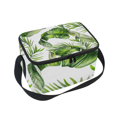 

ALAZA Lunch Box Insulated Lunch Bag Large Cooler Tote Bag Summer Leaf Pattern for Men Women Girls Boys