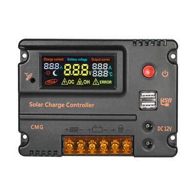 

Decdeal 10A 12V 24V Solar Charge Controller Battery Regulator with LCD Color Display Overload Protection Temperature Compensation