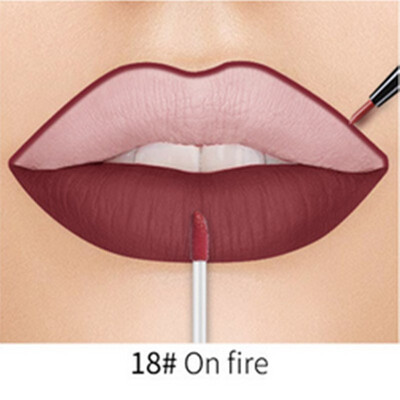 

Fashion Women 20 Colors 2 In 1 Lip Gloss&Lip Liner Matte Liquid Lipstick