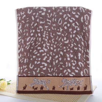 

Fashion Cotton Leopard Print Towel Personal Gift Jacquard Yarn Towel Daily Towel Thick Absorbent Wash Daily Necessities