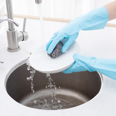 

Camellia waterproof laundry gloves PVC housekeeping dishwashing cleaning&durable gloves  large size blue C78013