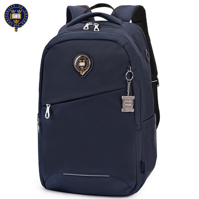 

British University of Oxford school bag male middle school students large capacity splash-proof backpack trend fashion casual backpack X556 dark blue