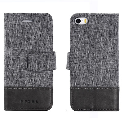 

Goowiiz Phone Case For Iphone 55sSe Fashion Canvas Leather Wallet Full package flip Holder Stand