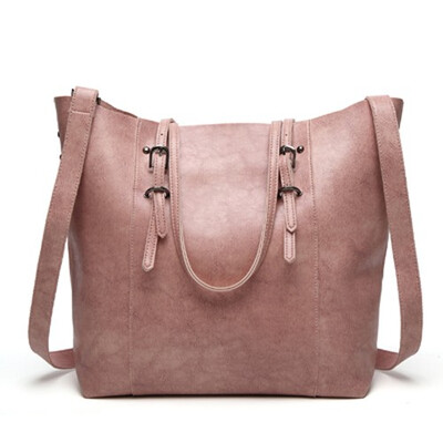 

2019 New Women Handbag PU Leather Shoulder Bag Tote Ladies Black Brown Pink Casual Shopping Bag Large Capacity Tote Bolsos