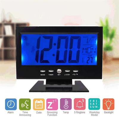 

World Time Modern Digital Alarm Clock LCD LED Backlight Snooze Large Digit Desk