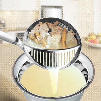 

NeillieN Soup spoon removable stainless steel hot pot spoon double spoon set kitchen utensils restaurant suppliessoup ladle