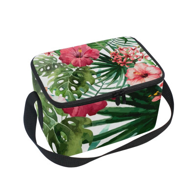 

ALAZA Lunch Box Insulated Lunch Bag Large Cooler Tote Bag Rose Pattern for Men Women Girls Boys