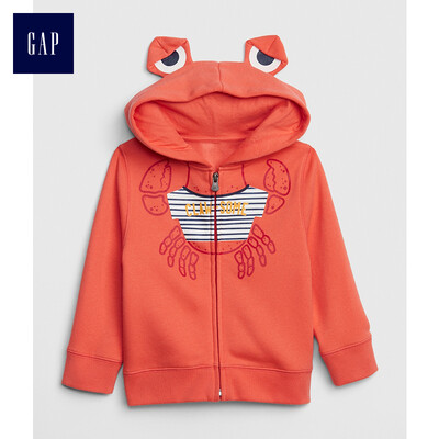 

GAP flagship store childrens clothing boys&young cute animal casual print long-sleeved hooded sweater 417260 coral red 4YRS
