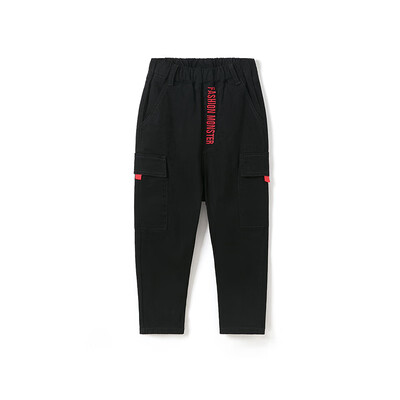 

Yibei Huangcheng boy trousers trend 2019 spring overalls loose casual pants cotton fashion sports wind 1119112056 black 170cm