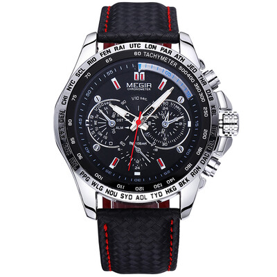

Megir 1010 Men Quartz Watch with Decorative Sub-dial