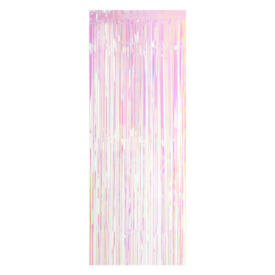 

Iridescent Metallic Foil Fringe Curtain Rainbow Tinsel Shimmer Window Door Curtain Wall Backdrop Panel Decoration for Wedding Chri