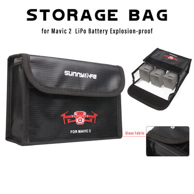

Outdoor Portable LiPo Battery Explosion-proof Safety Storage Bag for Mavic 2 Pro Zoom Drone Hold Three Batteries