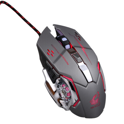 

Free Wolf Wired Gaming Mouse Professional FPS Mouse with 4000DPI Gaming Mice with Programmable Buttons Ergonomic Grip RGB Light W