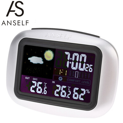 

Anself Multi-functional Wireless Weather Forecast Clock Digital Colorful LCD Indoor Outdoor Thermometer Hygrometer Alarm Snooze Fu