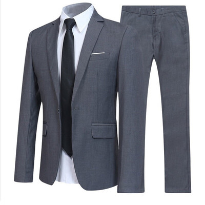 

New Mens Slim Business Casual Suit two-piece Sports Jacket Suit Pant one button Groom suit S-6XL Clearance Sale