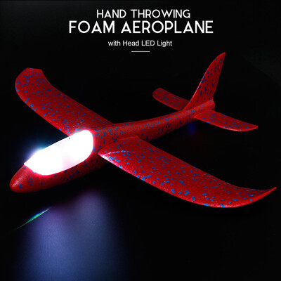 

Hand Throwing Foam Airplane Aeroplane Glider with Head&Body LED Lights Toys Gift for Kids Beginners