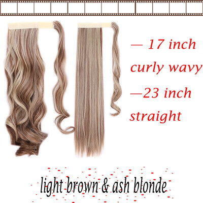 

17-23 Inch 3 Types Clip In Hair Extensions Pony Tail Wrap Around Ponytail