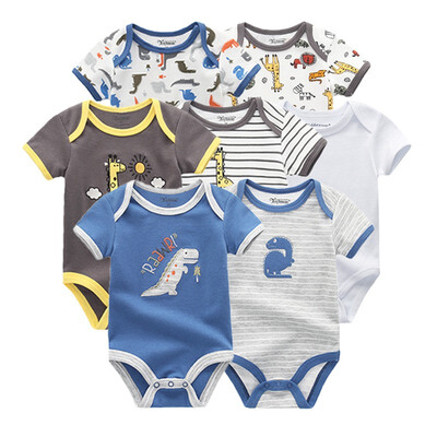 

Newest 7PCS Baby Boys Clothes Rompers Baby Girls Clothes Newborn Bodysuits Babywear Cotton 0-12M For Babies Outwear Clothing Sets