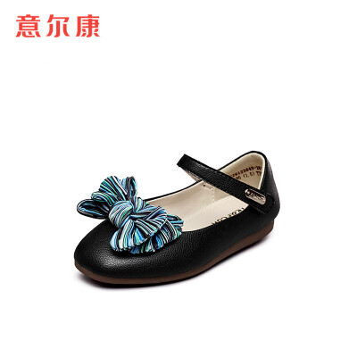 

Yierkang childrens shoes girls shoes 2019 spring new sweet princess wind bow childrens shoes small shoes ECZ9123649 black 28