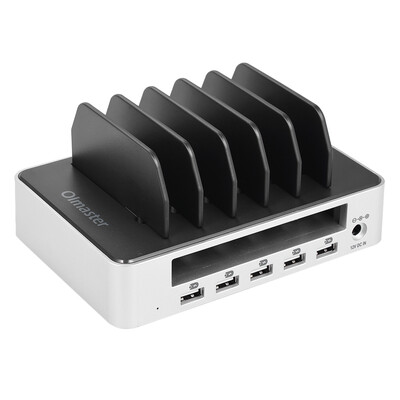 

OImaster 5 Multi Ports Universal Detachable USB Charging Station Stand Holder Desktop Charger for Phone Tablet