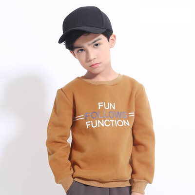 

Childrens wear 2018 autumn new childrens round neck sweater big children casual Korean version plus velvet pullover