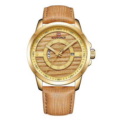 

NAVIFORCE NF9151 Men Watch Quartz Leather Strap Simple Wristwatch Time Display Fashion Casual 3ATM Waterproof Date Week Luminous H