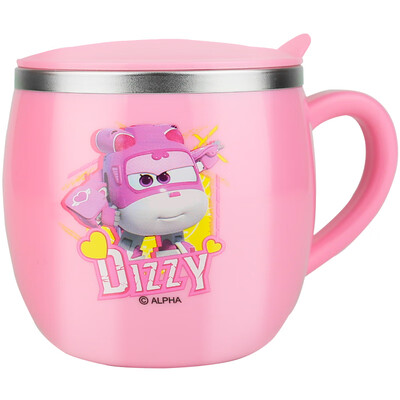 

Super Flying Infant Child Cup Thermos Men&women Baby Cup Stainless Steel Single Handle Training Drinking Water Cup with Cover 260ML Pink