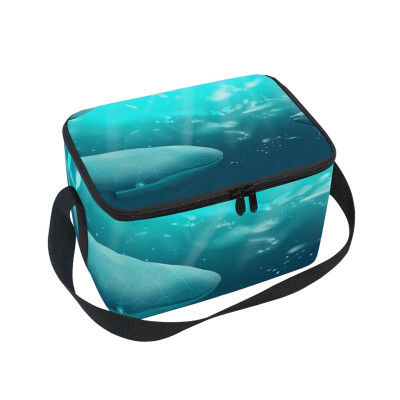 

ALAZA Lunch Box Insulated Undersea World Dolphin Lunch Bag Large Cooler Tote Bagfor Men Women