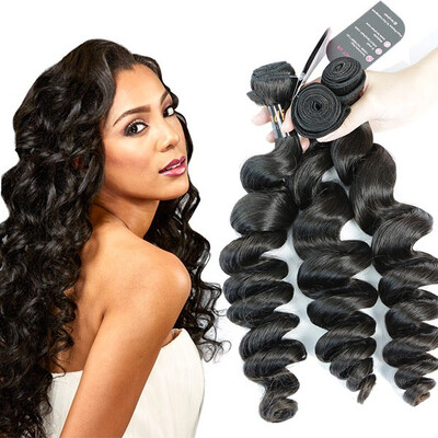 

Superior Grade mix 3 or 4 bundles Indian Loose Wave Virgin Human Hair Extensions