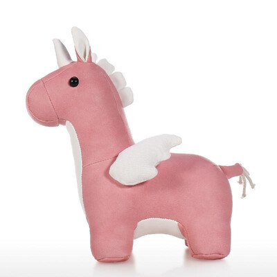 

Leather Pink Unicorn Door Stopper Cute Animal Toy Door Stopper Decorative Door Stopper for Home
