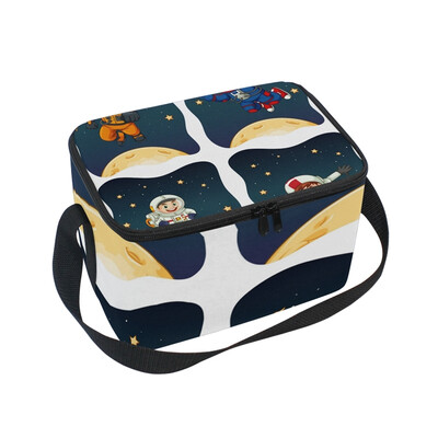 

ALAZA Lunch Box Insulated Lunch Bag Large Cooler Astronaut Boy Tote Bag