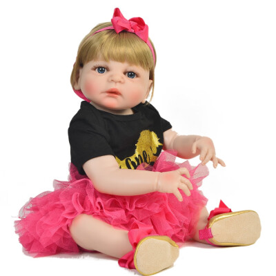 

Lifelike 23 Reborn Babies Dolls Lovely 57 cm Full Silicone Vinyl Ethnic Dolls Mohair Baby Christmas Toys For Boy Birthday Gift