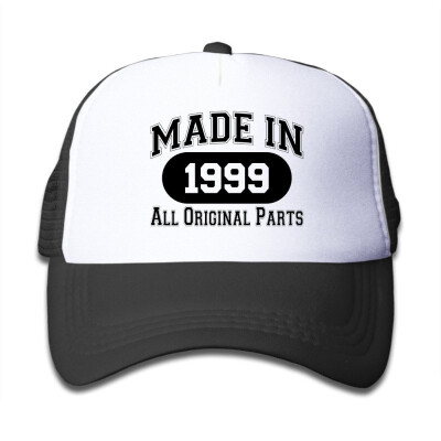 

Made In 1999 All Original Parts Plain Hat Adjustable Back Mesh Cap For Boy & Girl