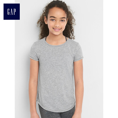 

GAP flagship store girls GapFit series short-sleeved sports T-shirt 262169 hemp gray XS