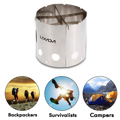 

Lixada Portable Stainless Steel Lightweight Wood Stove Outdoor Camping Cooking Picnic Backpacking Stove