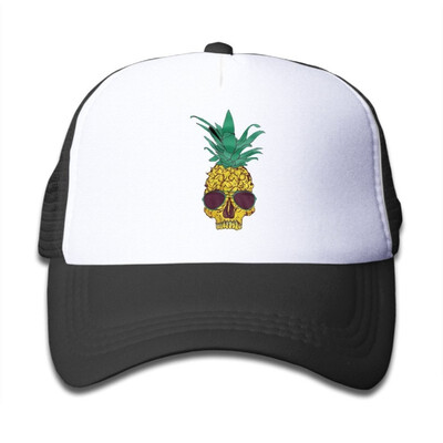 

Pineapple Fruit Skull Head Trucker Hat Adjustable Mesh Cap For Little Kid