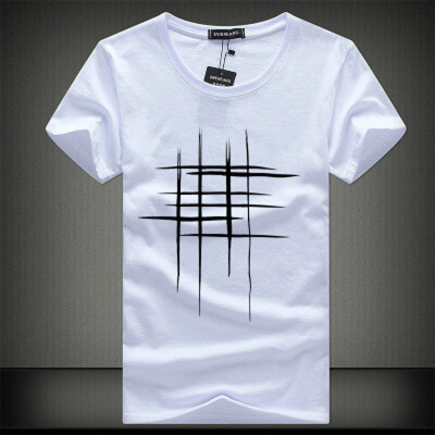 

2019 Simple creative design line cross Print cotton T Shirts Mens New Arrival Summer Style Short Sleeve Men t-shirt