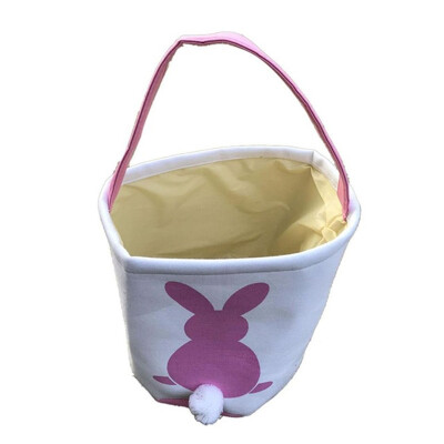 

Convas Rabbit Printed Easter Rabbit Basket Eggs Bunny Easter Decorative Bag Egg Decorations Decors Ornaments Party Gift Bag