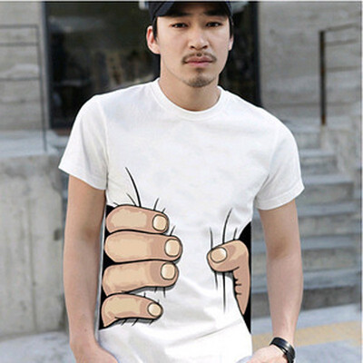 

print hand casual mens o-neck t shirts fashion mens tops men T-shirt short sleeve men tshirt 2019