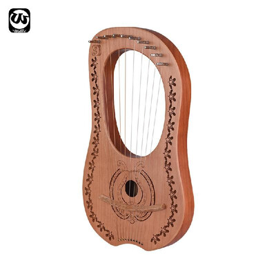 

Waltert 10-String Wooden Lyre Harp Metal Strings Maple Wood Topboard Mahogany Backboard String Instrument with Carry Bag WH-11