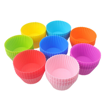 

8 Pieces 7CM Round Silicone Reusable Baking Cake Molds