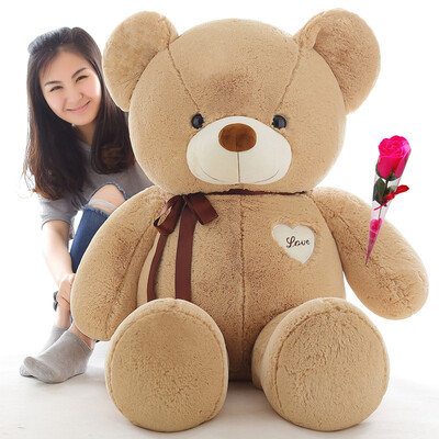 

Magic Dragon Large Companion Teddy Bear Doll Pillow Plush Toy Girl Ragdoll Bear Hug Panda Doll Dog Birthday Gift Girl Light Brown Ribbon Bear 1 Meter