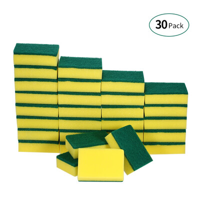 

Esonmus 30pcs Multi-purpose Double-faced Sponge Scouring Pads Dish Washing Scrub Sponge Stains Removing Cleaning Scrubber Brush fo